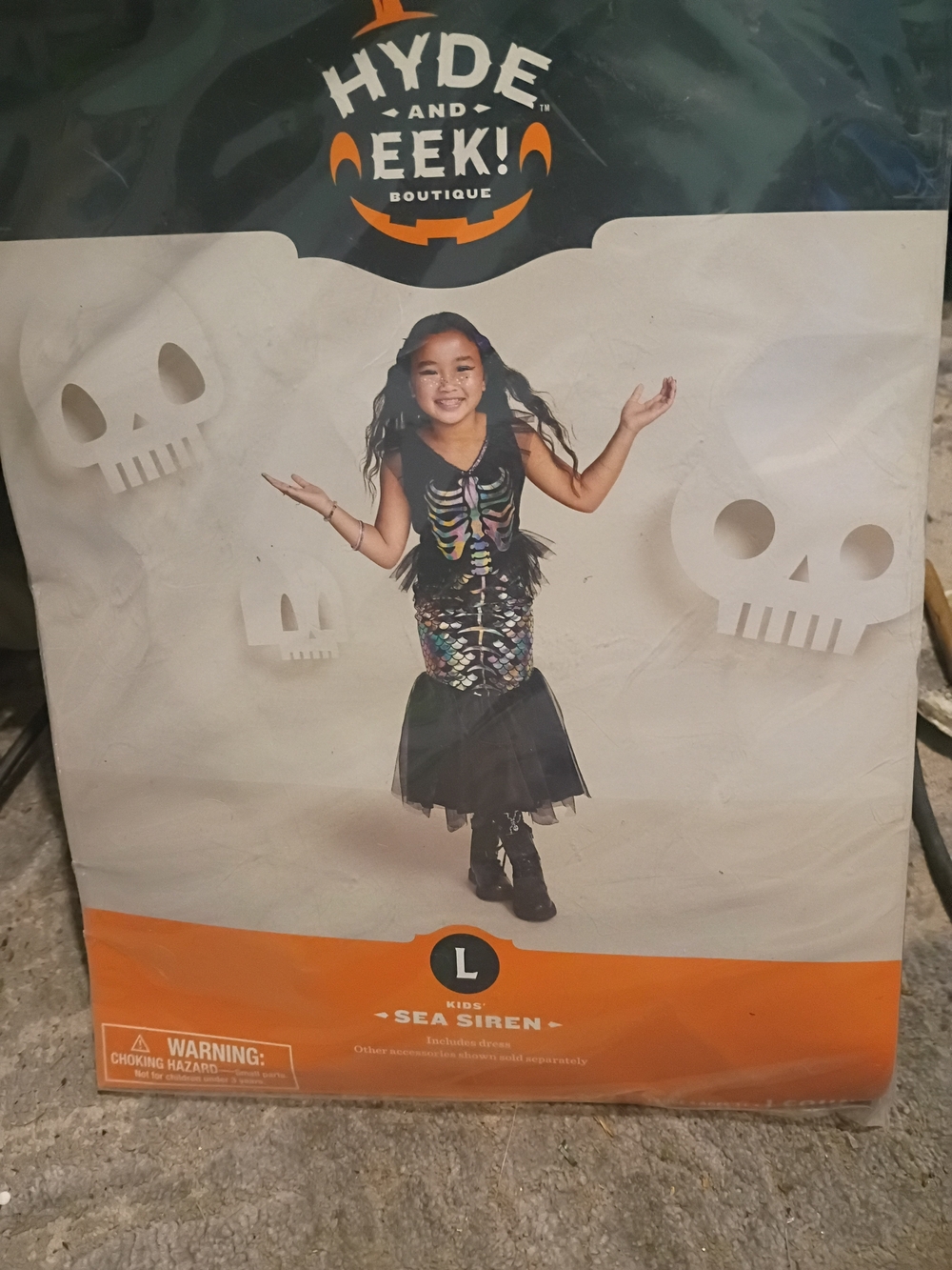 Kids Black Sea Siren Costume - Large